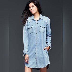 GAP Denim Western Shirt Dress- US L